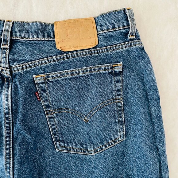 Vintage Levi's 522 Womens Blue Tapered Fit Tapered Leg Denim Jeans Plus 22 Short - Picture 5 of 10